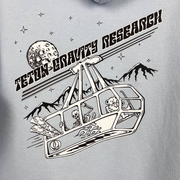 Teton Gravity Grateful Dead Ski Hoodie TGR Intergalactic Skier sweatshirt flawed - Picture 6 of 12